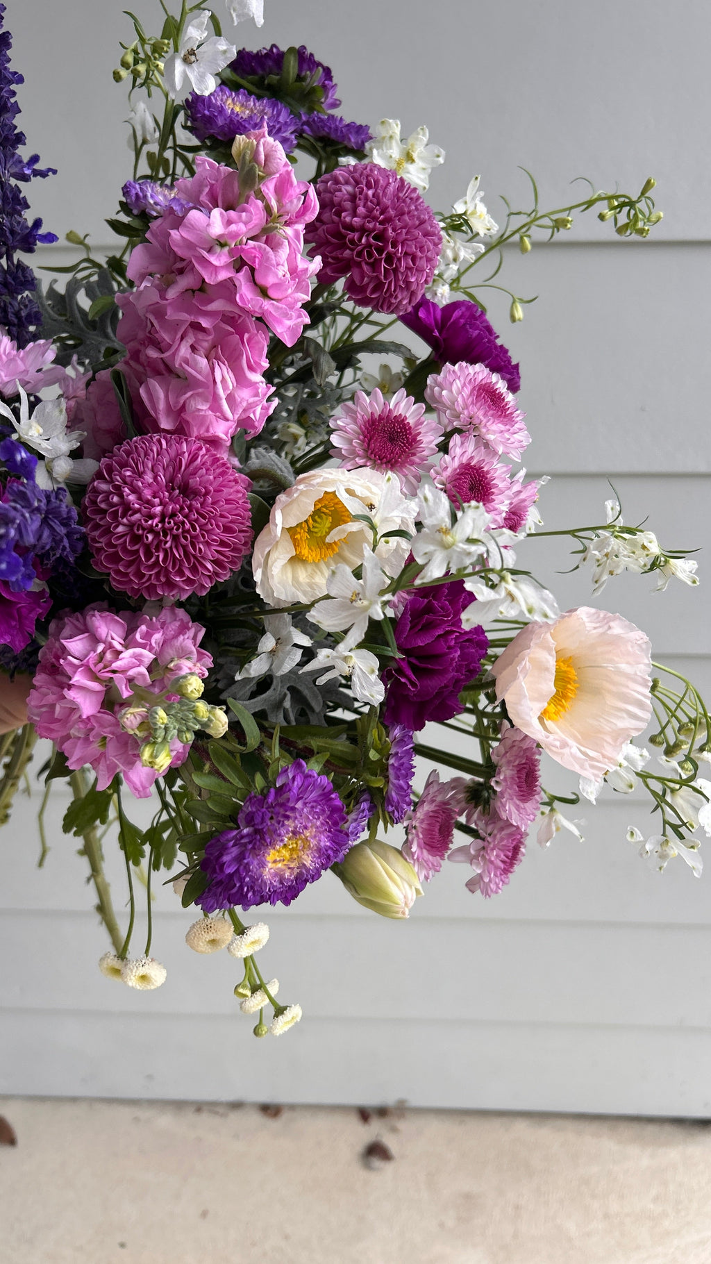 Grape Soda flower bouquet in purple and magenta tones