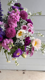 Grape Soda flower bouquet in purple and magenta tones