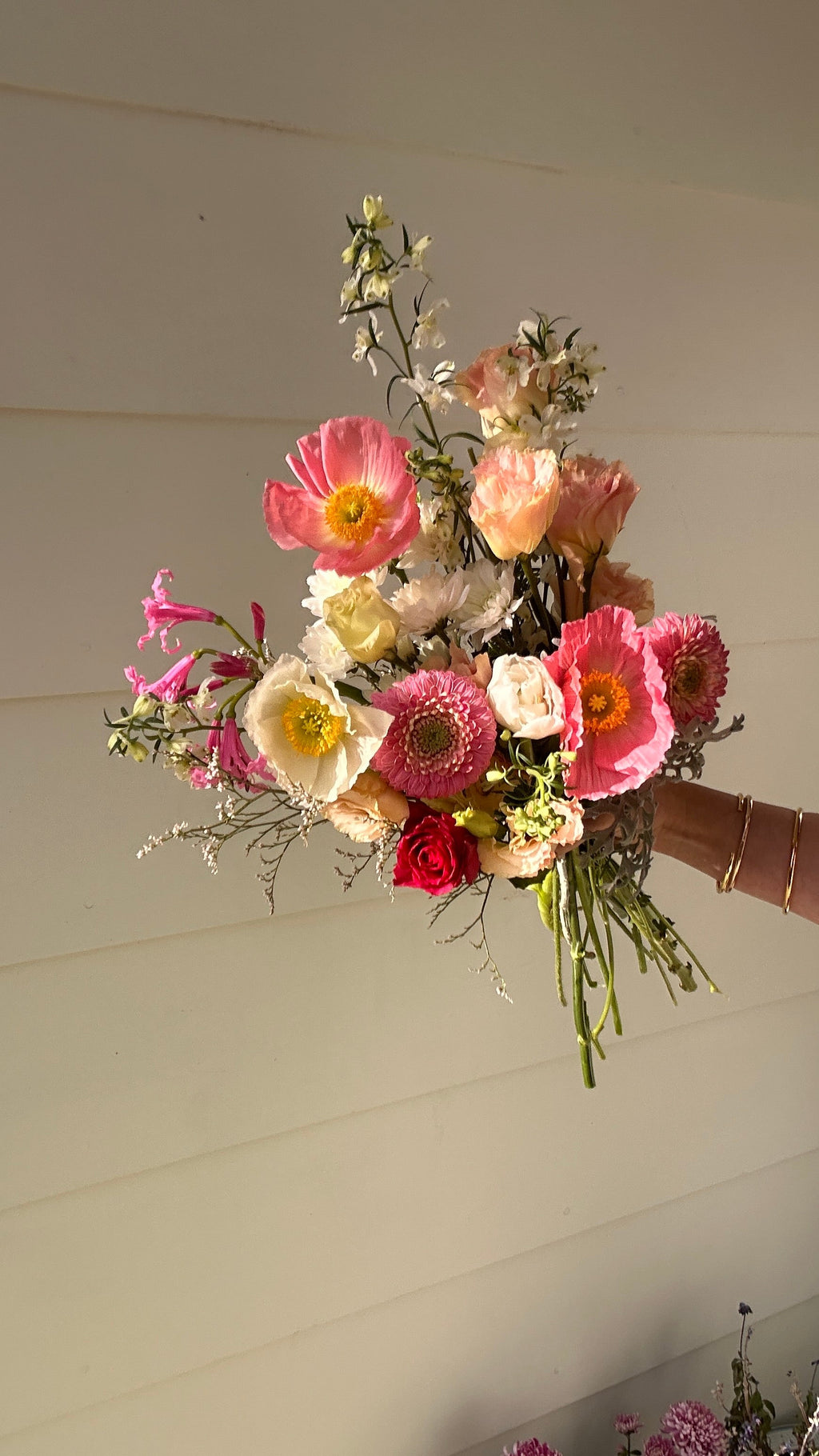 Strawberry Milk bouquet by bunch., Adelaide Hills florist