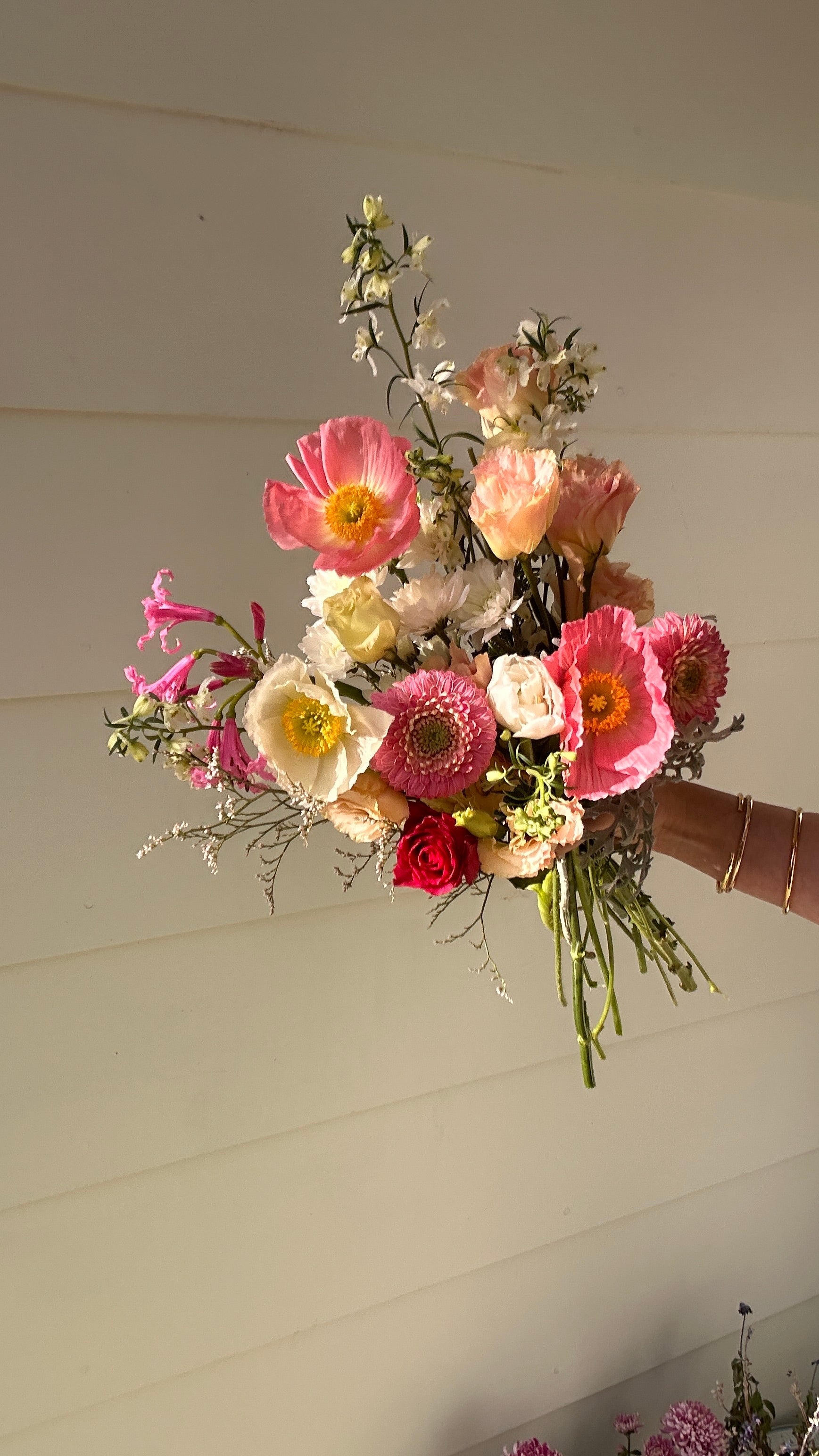 Strawberry Milk bouquet by bunch., Adelaide Hills florist