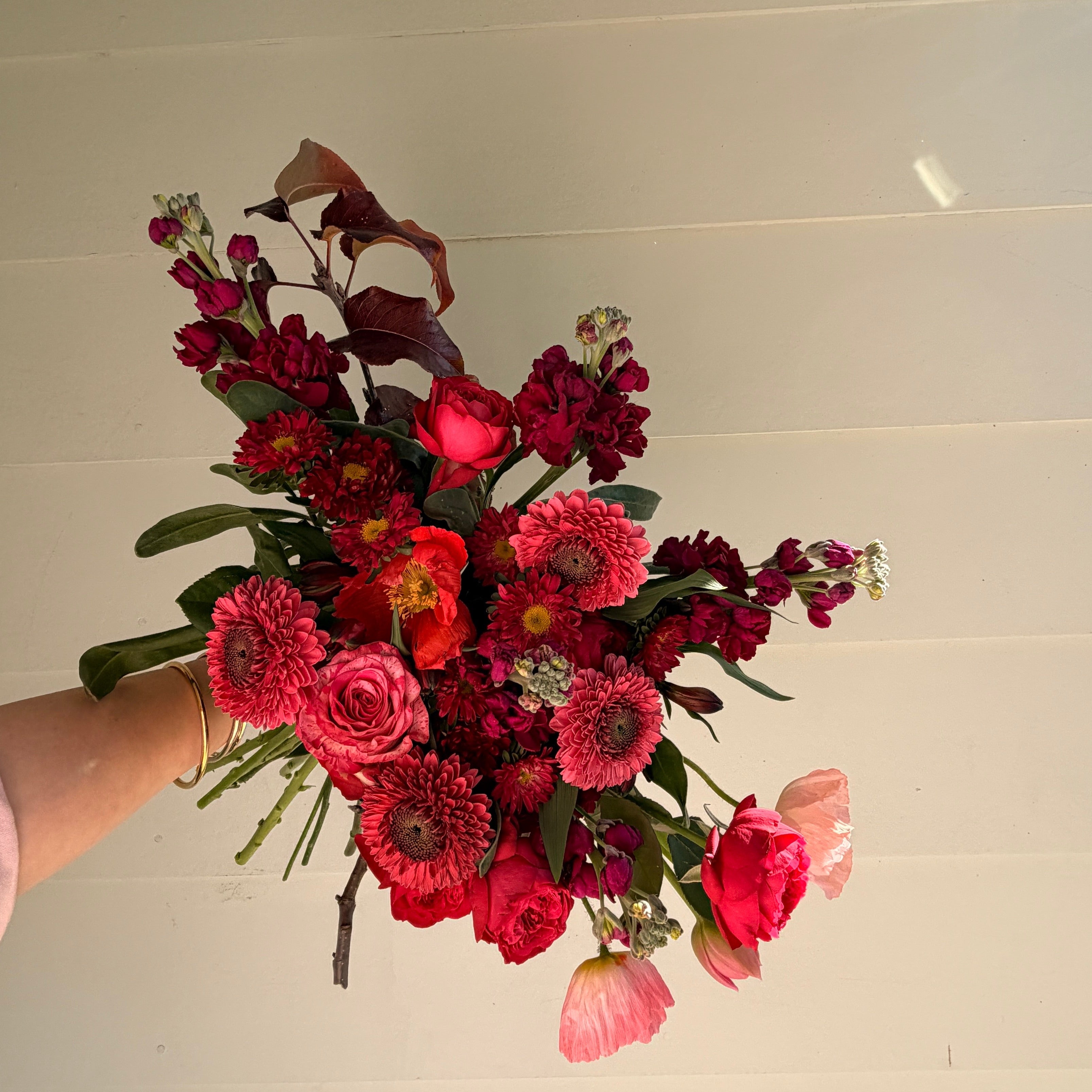 Cherry Jam big bunch — deep red and dark berry seasonal flowers from bunch.