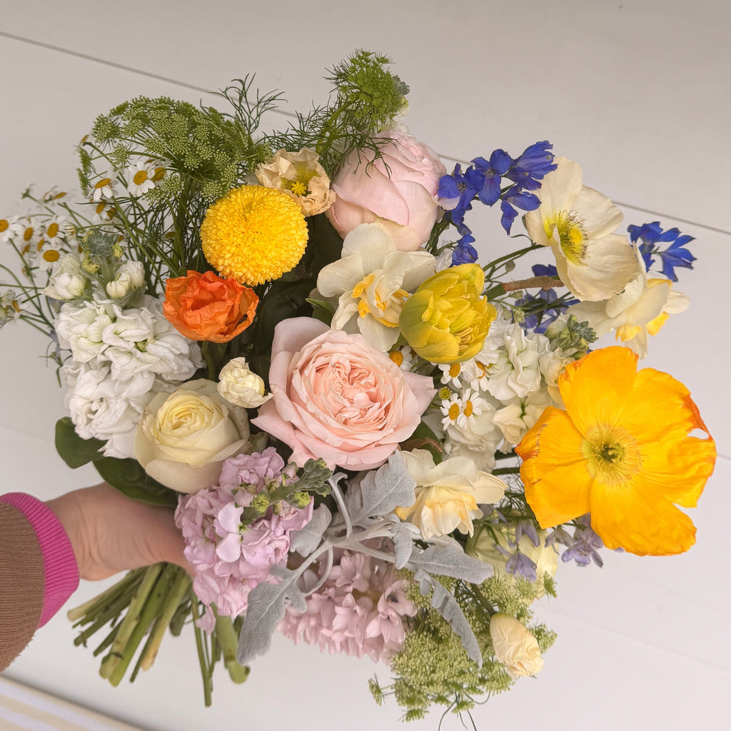 Confetti bouquet, mixed multicolour seasonal blooms