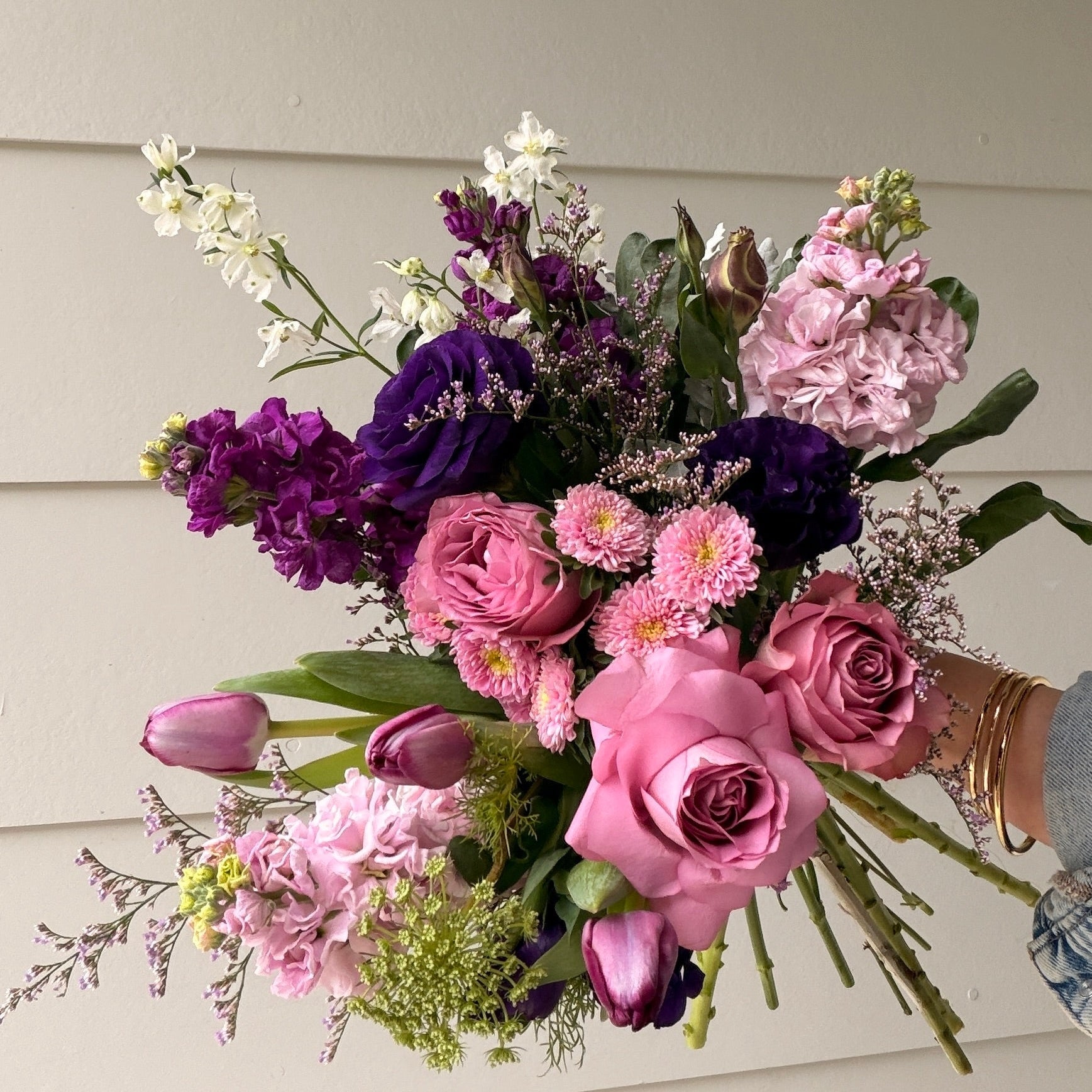 Grape Soda seasonal flower bunch, deep purple and violet blooms