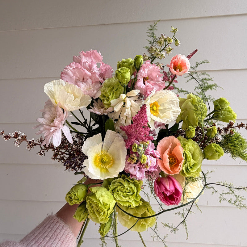 Strawberry Matcha big bunch — pink, cream and green seasonal flowers from bunch.