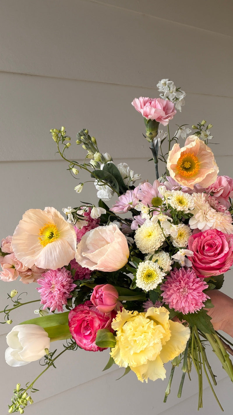 Strawberry Milk bouquet in blush pink and cream tones