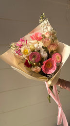 Strawberry Milk flower bunch, soft pink and cream seasonal blooms