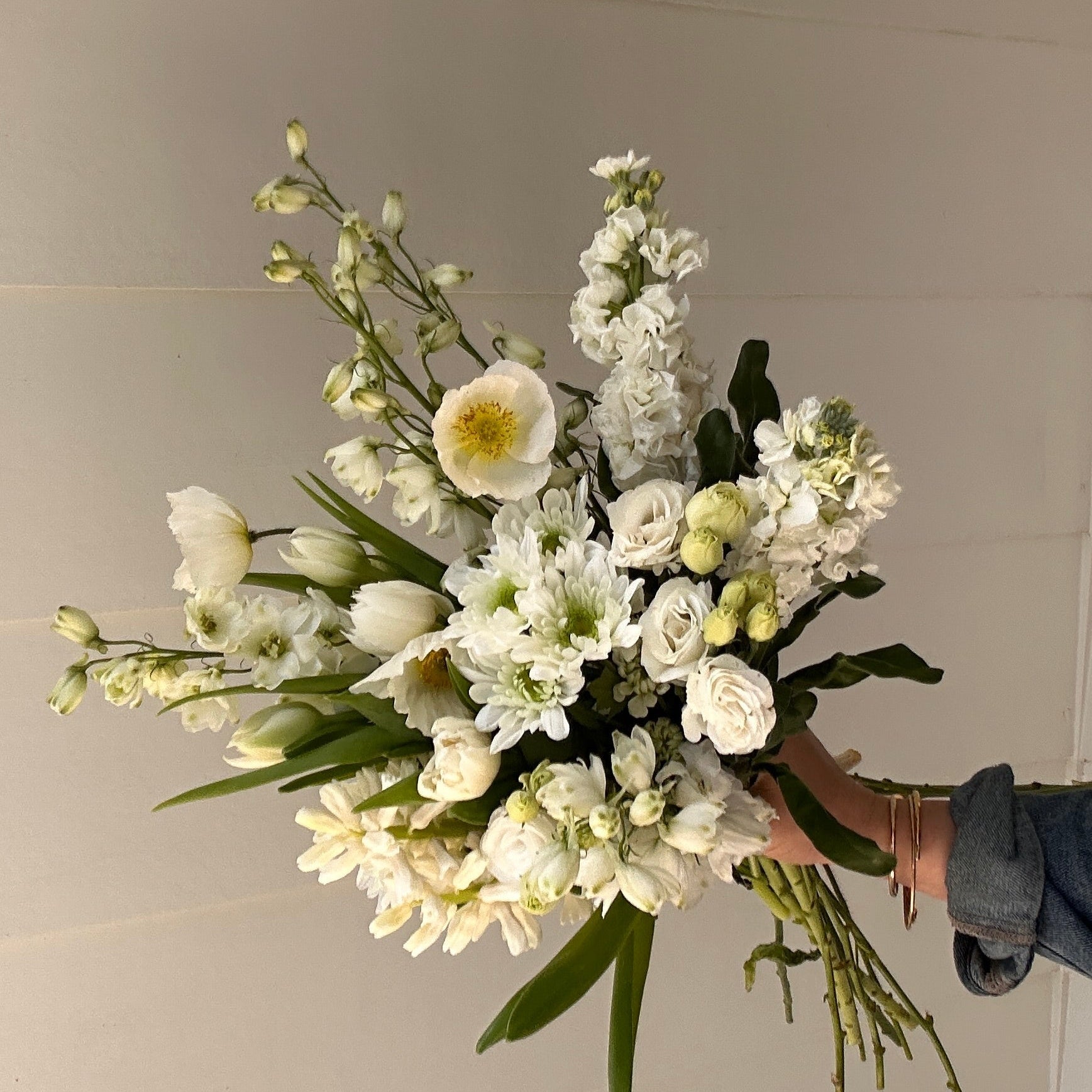 Whipped Matcha big bunch, sage green and cream seasonal blooms